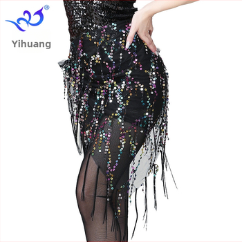 Hastánc Flitteres Háromszög Jazz Dance Deréksál Színes Flitteres Háromszög Sál Deréklánc Hastánc Csípősál Öv