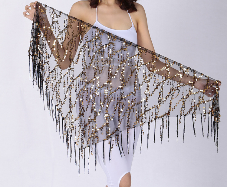 Hastánc Flitteres Háromszög Jazz Dance Deréksál Színes Flitteres Háromszög Sál Deréklánc Hastánc Csípősál Öv