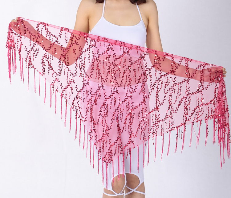 Hastánc Flitteres Háromszög Jazz Dance Deréksál Színes Flitteres Háromszög Sál Deréklánc Hastánc Csípősál Öv