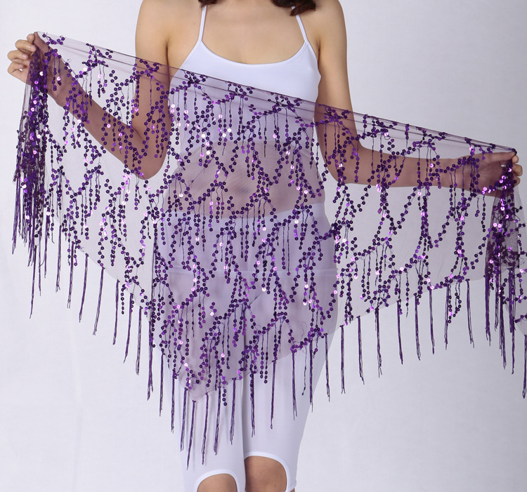 Hastánc Flitteres Háromszög Jazz Dance Deréksál Színes Flitteres Háromszög Sál Deréklánc Hastánc Csípősál Öv