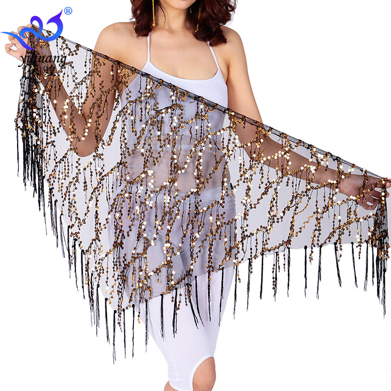 Hastánc Flitteres Háromszög Jazz Dance Deréksál Színes Flitteres Háromszög Sál Deréklánc Hastánc Csípősál Öv