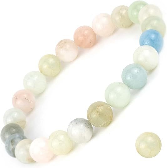 Looduslikest helmestest käevõru, vikerkaarevärviline, käsitsi valmistatud elastse köiega käevõru, ühe aasaga käevõru, mitmevärviline, segavärviline partii