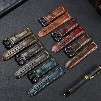 Curea de ceas retro italiană de înaltă calitate, din piele naturală, pentru bărbați, Paner Fat Sea, curea de ceas brută, 20/22/24/26m