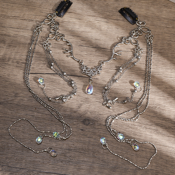 Uus eksootiline stiil antiikne stiil printsess juuste aksessuaarid naiste pruudi pea kett kulmude tilk kõik sobivad pikad tutiga peakatted