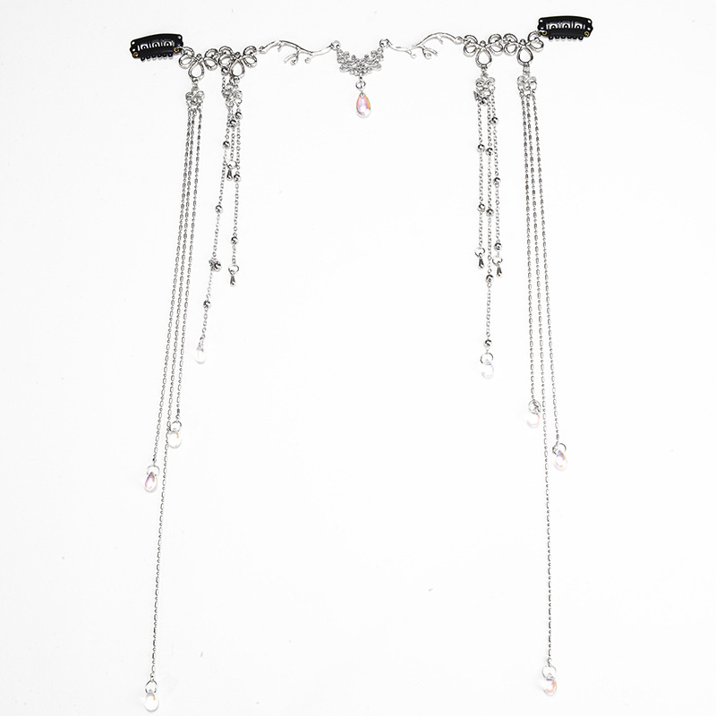 Uus eksootiline stiil antiikne stiil printsess juuste aksessuaarid naiste pruudi pea kett kulmude tilk kõik sobivad pikad tutiga peakatted