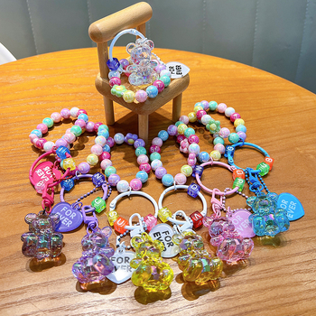 Μενταγιόν μπρελόκ με χάντρες σε σχήμα αρκούδας, εξαιρετική ακρυλική τσάντα, κρεμαστή αλυσίδα μπρελόκ αυτοκινήτου, μικρό δώρο χονδρικής