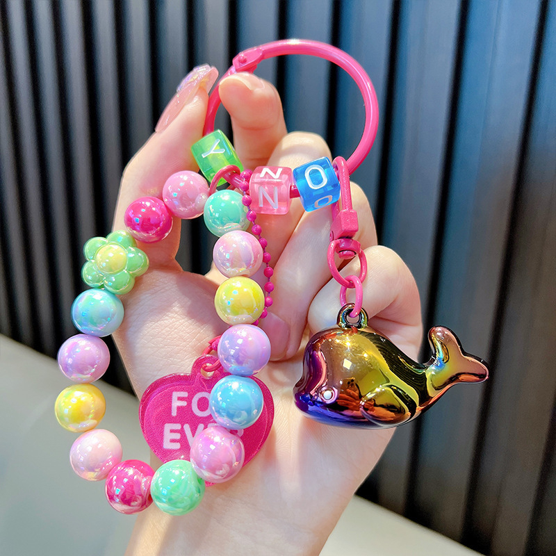 Gyöngyös ülő medve kulcstartó medál, gyönyörű akril táskába akasztható autós kulcstartó, kis ajándék, nagykereskedelem