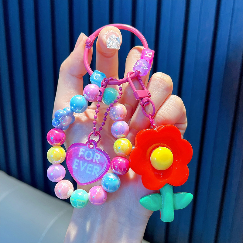 Gyöngyös ülő medve kulcstartó medál, gyönyörű akril táskába akasztható autós kulcstartó, kis ajándék, nagykereskedelem