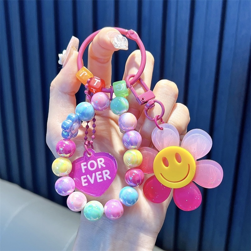 Gyöngyös ülő medve kulcstartó medál, gyönyörű akril táskába akasztható autós kulcstartó, kis ajándék, nagykereskedelem