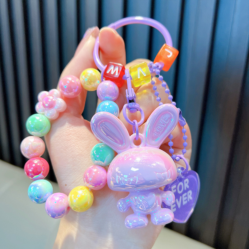 Gyöngyös ülő medve kulcstartó medál, gyönyörű akril táskába akasztható autós kulcstartó, kis ajándék, nagykereskedelem