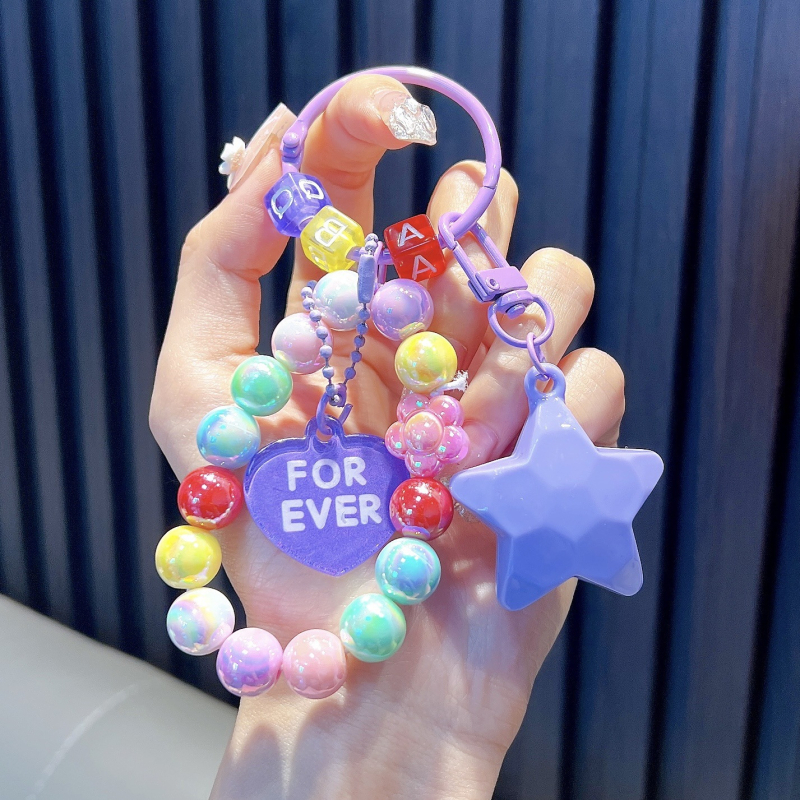 Gyöngyös ülő medve kulcstartó medál, gyönyörű akril táskába akasztható autós kulcstartó, kis ajándék, nagykereskedelem