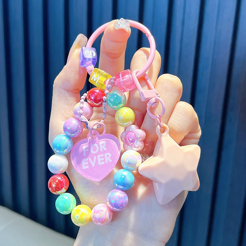 Gyöngyös ülő medve kulcstartó medál, gyönyörű akril táskába akasztható autós kulcstartó, kis ajándék, nagykereskedelem