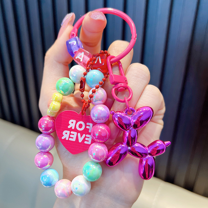 Gyöngyös ülő medve kulcstartó medál, gyönyörű akril táskába akasztható autós kulcstartó, kis ajándék, nagykereskedelem