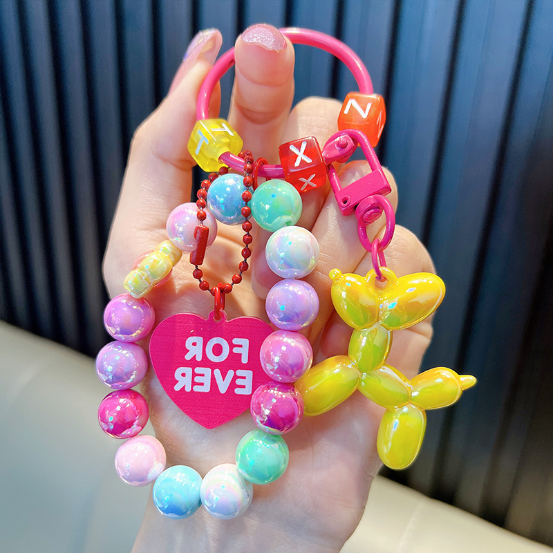 Gyöngyös ülő medve kulcstartó medál, gyönyörű akril táskába akasztható autós kulcstartó, kis ajándék, nagykereskedelem