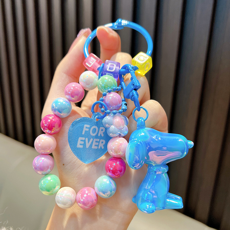 Gyöngyös ülő medve kulcstartó medál, gyönyörű akril táskába akasztható autós kulcstartó, kis ajándék, nagykereskedelem