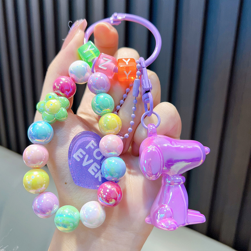 Gyöngyös ülő medve kulcstartó medál, gyönyörű akril táskába akasztható autós kulcstartó, kis ajándék, nagykereskedelem