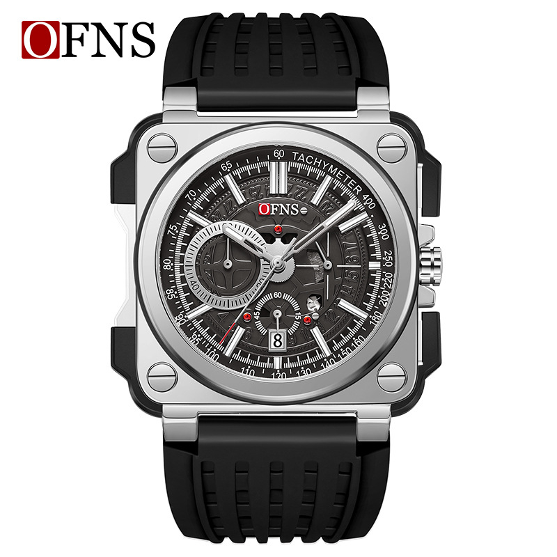 Oufani Shi brändikell meeste moodne ruudukujuline kvartskellaga lihtne ribaga küünekalender veekindel meeste käekell