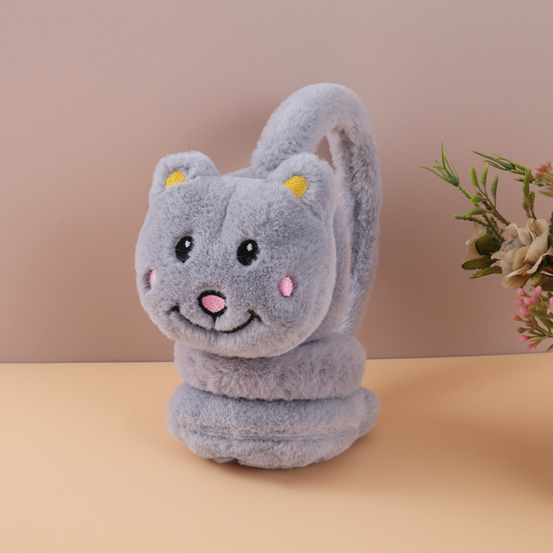 Őszi és téli plüss meleg fülvédők, aranyos rajzfilm fülvédők, hidegálló fülvédők, fejre helyezhető fülhallgatók, hidegálló és meleg