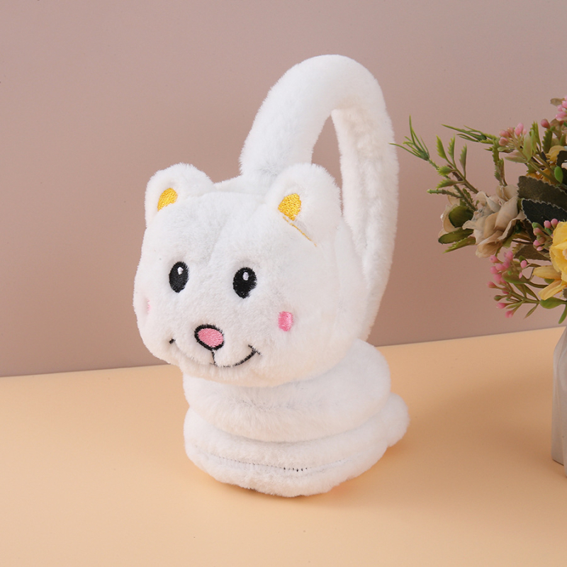 Őszi és téli plüss meleg fülvédők, aranyos rajzfilm fülvédők, hidegálló fülvédők, fejre helyezhető fülhallgatók, hidegálló és meleg