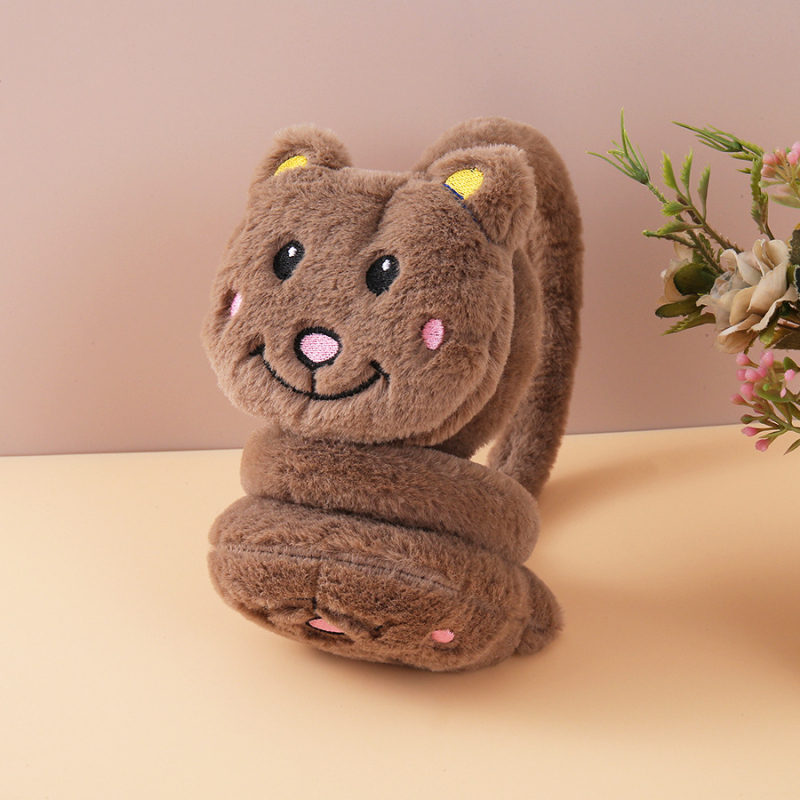 Őszi és téli plüss meleg fülvédők, aranyos rajzfilm fülvédők, hidegálló fülvédők, fejre helyezhető fülhallgatók, hidegálló és meleg