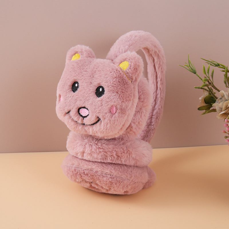 Őszi és téli plüss meleg fülvédők, aranyos rajzfilm fülvédők, hidegálló fülvédők, fejre helyezhető fülhallgatók, hidegálló és meleg