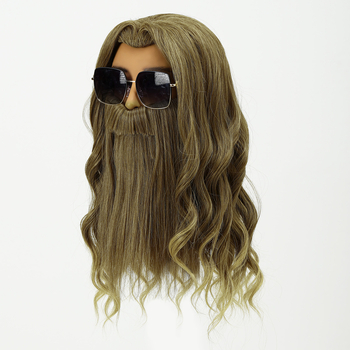 Перука Fulian Thor COS, перука за брада, пещера, шапка за глава Thor