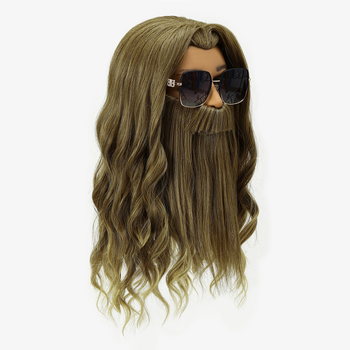 Перука Fulian Thor COS, перука за брада, пещера, шапка за глава Thor