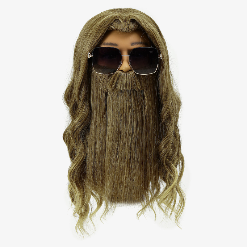 Перука Fulian Thor COS, перука за брада, пещера, шапка за глава Thor