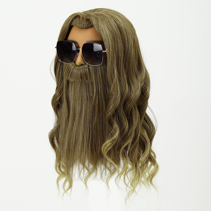 Перука Fulian Thor COS, перука за брада, пещера, шапка за глава Thor