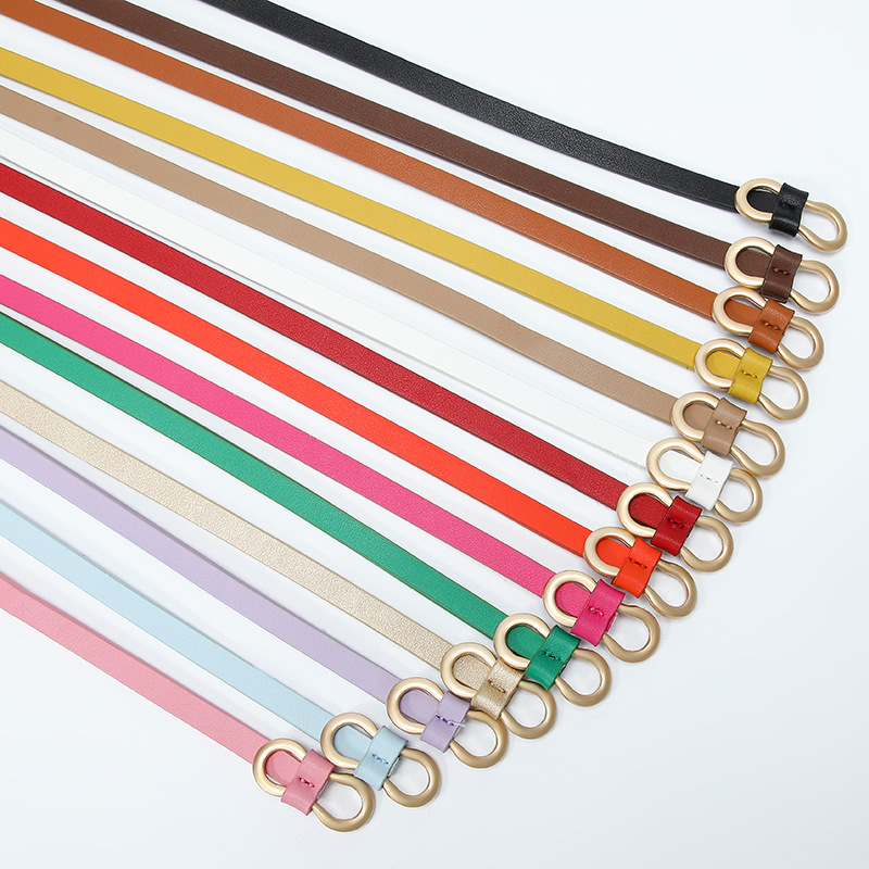 Új, menő, koreai stílusú, Chanel stílusú női öv, egyszerű, 8-as alakú csattal, mindenhez illő, többszínű, dekoratív vékony öv