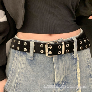 Gyári közvetlen értékesítésű velúr dupla soros lyukú punk stílusú divatos dekoratív női öv derékra szerelhető divatos széles öv
