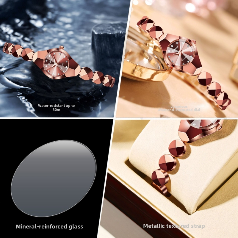 Dámske quartzové hodinky Binbang, vodotesné, univerzálne, luxusné, elegantné, módne, štýlové, ľahké, luxusné, cezhraničné