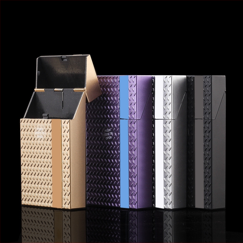 Plastikust sigaretiümbris vertikaalne ereda ribaga peenike sigaretiümbris võib pakkida terve paki kaasaskantavat sigaretiümbrise sisemine pandla lüliti elastne kate hoiukarbis survetakistus