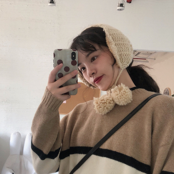 Liangfang korejski elegantni slatki zaštitnik za uši, topli baršunasti naušnici za žene, jesensko-zimski remen, mekani pleteni naušnici za djevojčice