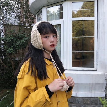 Liangfang Κορεάτικο στυλ κομψό χαριτωμένο προστατευτικό αυτιών ζεστό βελούδινο ωτοασπίδες γυναικείο φθινοπωρινό και χειμωνιάτικο λουράκι μαλακό πλεκτό ωτοασπίδες για κορίτσια