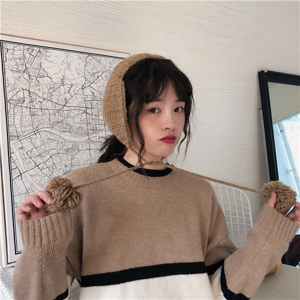 Liangfang korejski elegantni slatki zaštitnik za uši, topli baršunasti naušnici za žene, jesensko-zimski remen, mekani pleteni naušnici za djevojčice