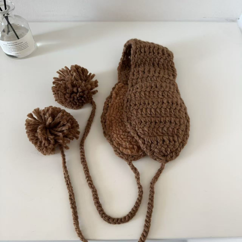 Liangfang korejski elegantni slatki zaštitnik za uši, topli baršunasti naušnici za žene, jesensko-zimski remen, mekani pleteni naušnici za djevojčice