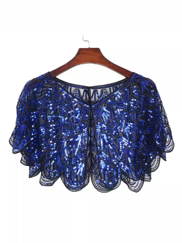 Vasarinė maža skara moterims su blizgučiais puoštais nėriniais, trumpi blizgantys vasariniai viršutiniai drabužiai moterims su maža karoliukais puošta liemene, apsiaustu