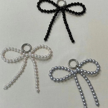 Κορεάτικη τσάντα μπρελόκ REINA East Gate με πλεγμένο μαργαριτάρι και κόμπο πεταλούδας, φούντα, αξεσουάρ γοητείας, ευέλικτο