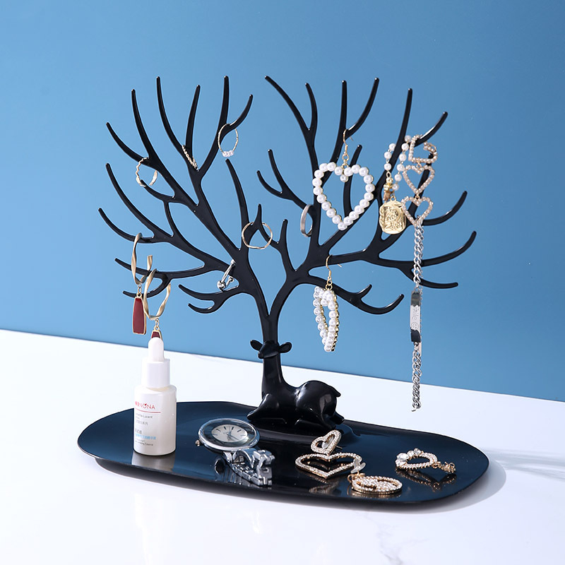 Sarvepuu kujuline kõrvarõngariiul Ehete vitriinkõrvarõngad Kaelakee Koomiksikarva viimistlusega lauakaunistused Hoiustamisriiul