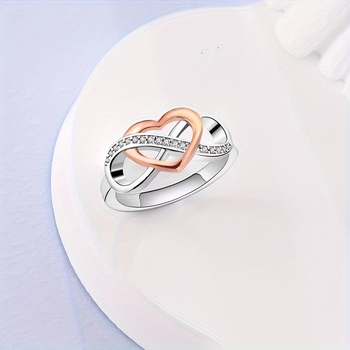 Διασυνοριακό ασημένιο δαχτυλίδι σε σχήμα καρδιάς με διαμάντι 8 χαρακτήρων και άπειρο αριθμό, σε ευρωπαϊκό και αμερικανικό στιλ, απλό μοντέρνο ηλεκτρικό δαχτυλίδι διαχωρισμού χρωμάτων