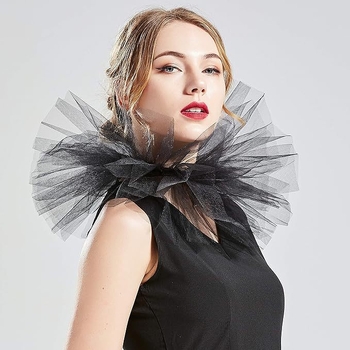 Ρετρό στυλ ανδρών και γυναικών καθολικό ευρωπαϊκό και αμερικανικό απλό ψεύτικο κολάρο πλέγματος κολάρο πολλαπλών στρώσεων φουσκωτά αξεσουάρ νήματος εξωτερικού εμπορίου μια γενιά μαλλιών