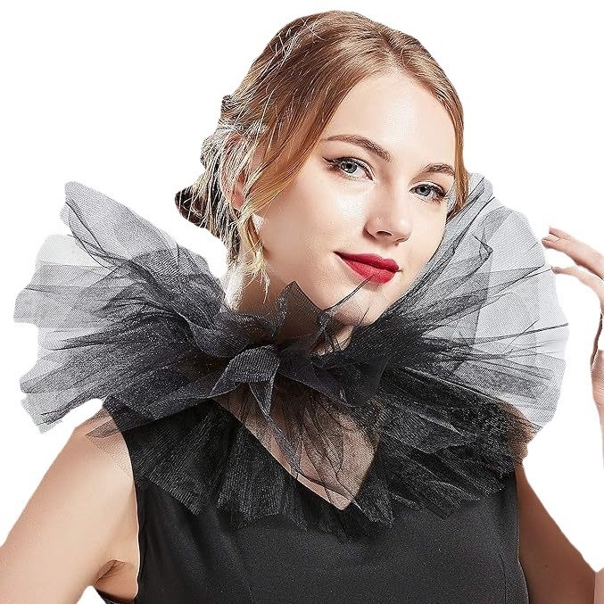 Retro stiliaus vyriški ir moteriški universalūs europietiški ir amerikietiški paprasti netikri apykaklės tinklelio apykaklės daugiasluoksniai pūsti siūlai, aksesuarai užsienio prekybai, plaukų karta