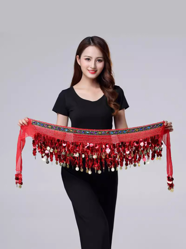 Kõhutantsu vöökett Halloweeni litritega tutiga puusarätik värviliste litritega vöörätik gongi mündiga teemantvöö