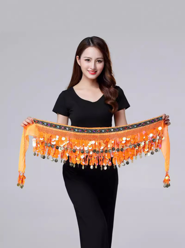 Kõhutantsu vöökett Halloweeni litritega tutiga puusarätik värviliste litritega vöörätik gongi mündiga teemantvöö