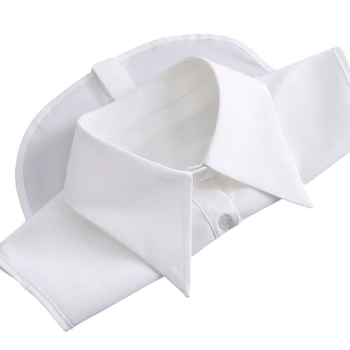 Νέο λευκό γυναικείο απλό πουκάμισο με μυτερό γιακά, ψεύτικο γιακά, ασορτί γιακάς, εσωτερικός ψεύτικος γιακάς, ασορτί γιακάς χώρου εργασίας, λευκό πουκάμισο με μυτερό γιακά