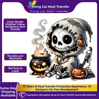 Gamintojo didmeninė prekyba šilumos perdavimo lipdukais, vaikų drabužiais, Helovino raštais, drabužių spausdinimu, ofsetine spauda, balto rašalo šilumos perdavimo lipdukai