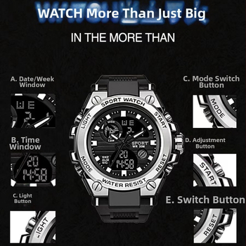 Uus stiilne meeste käekell, põhikooli keskkooliõpilastele, veekindel spordile mõeldud multifunktsionaalne teismelise poisi õues kasutatav elektrooniline käekell