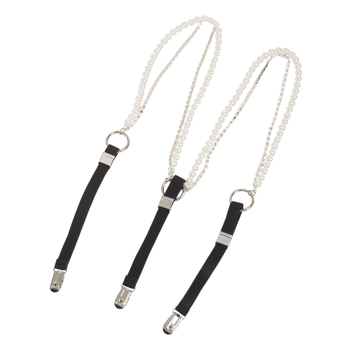 Νέα ζώνη με κλιπ αλυσίδας με μαργαριτάρια και στρας από Amazon, γυναικεία εξωτερική ένδυση, μοντέρνα, ελαστική ζώνη παντός τύπου, στενή και μοντέρνα