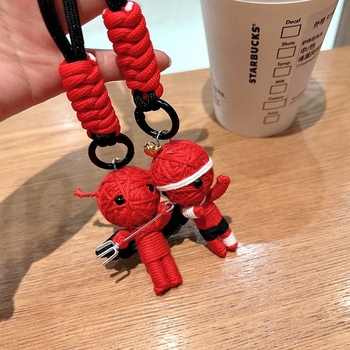 Μάλλινη κούκλα βουντού με δημιουργικό κρεμαστό κόσμημα, μούμια, μπρελόκ, κούκλα, άνδρας και γυναίκα, τσάντα μαθητή, κρεμαστά αξεσουάρ για ζευγάρια